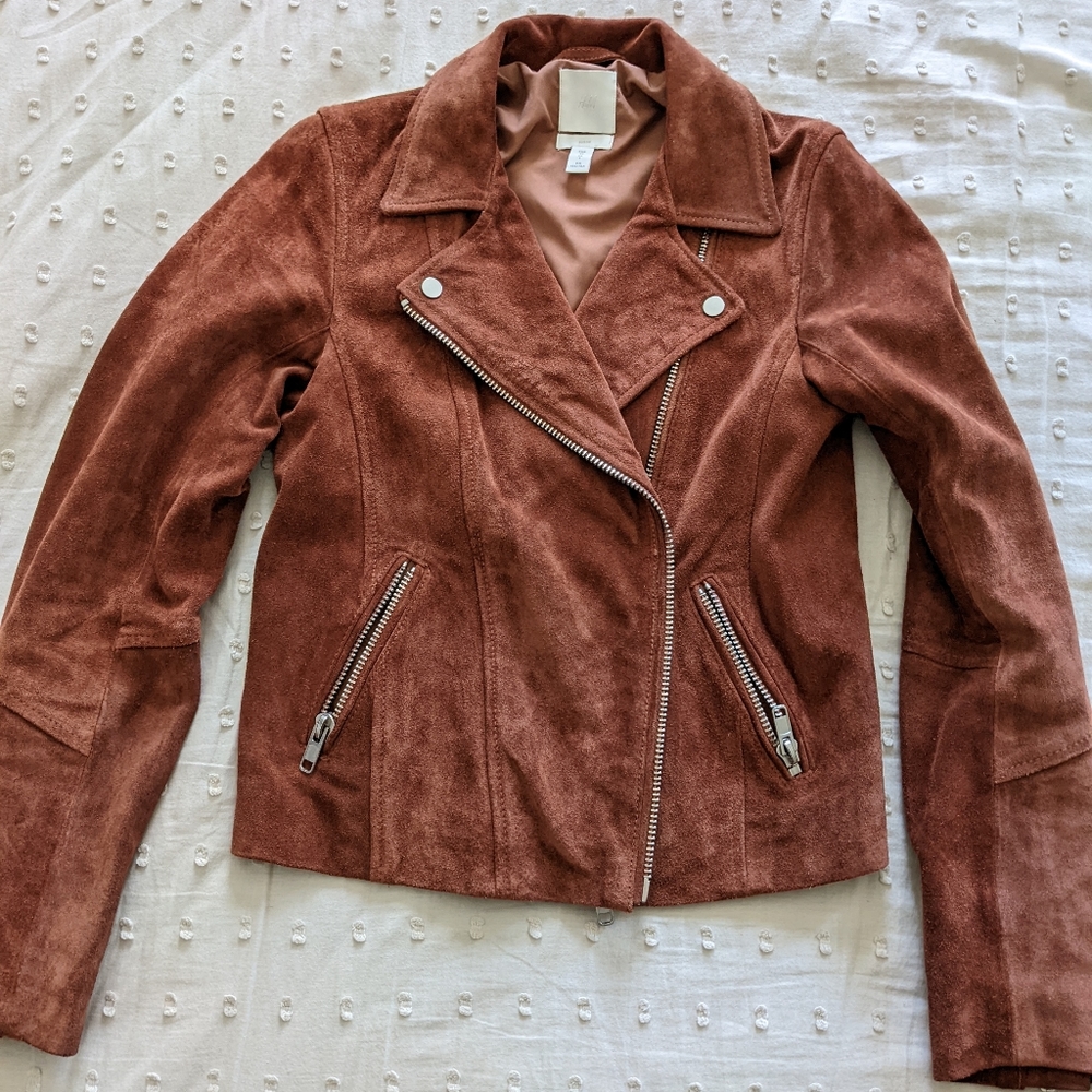 H&M suede biker jacket